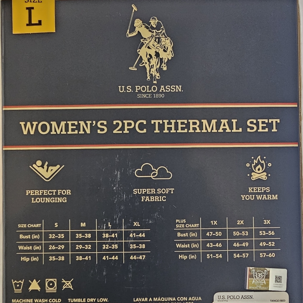 U.S. Polo Assn. Women's Red Thermal Set - Picture 7 of 7